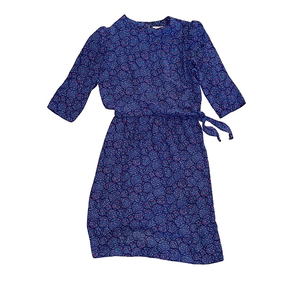 Susan Richard’s California Vintage medium blue purple and pink dress w/ bow